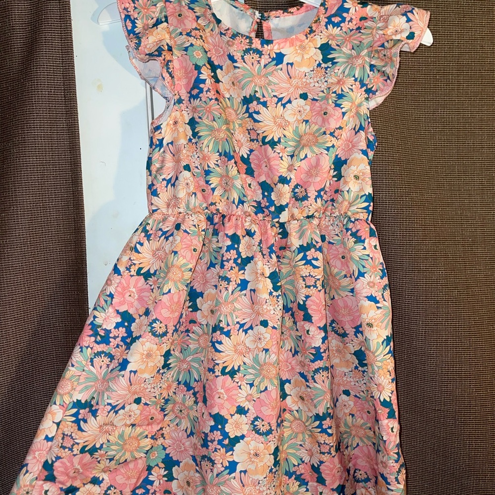 Vintage Oshkosh Bgosh Floral Kids Dress - Pink and Blue